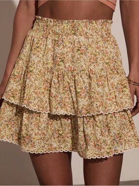 Vici Floral Tiered Mini Skirt - Medium